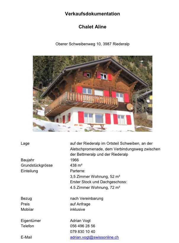 Verkaufsdokumentation